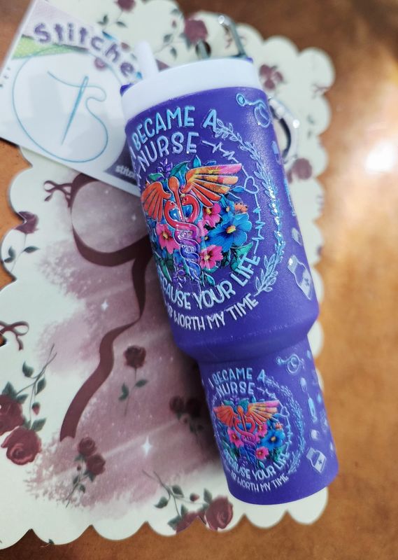 Tumbler Keychain Purple Nurse