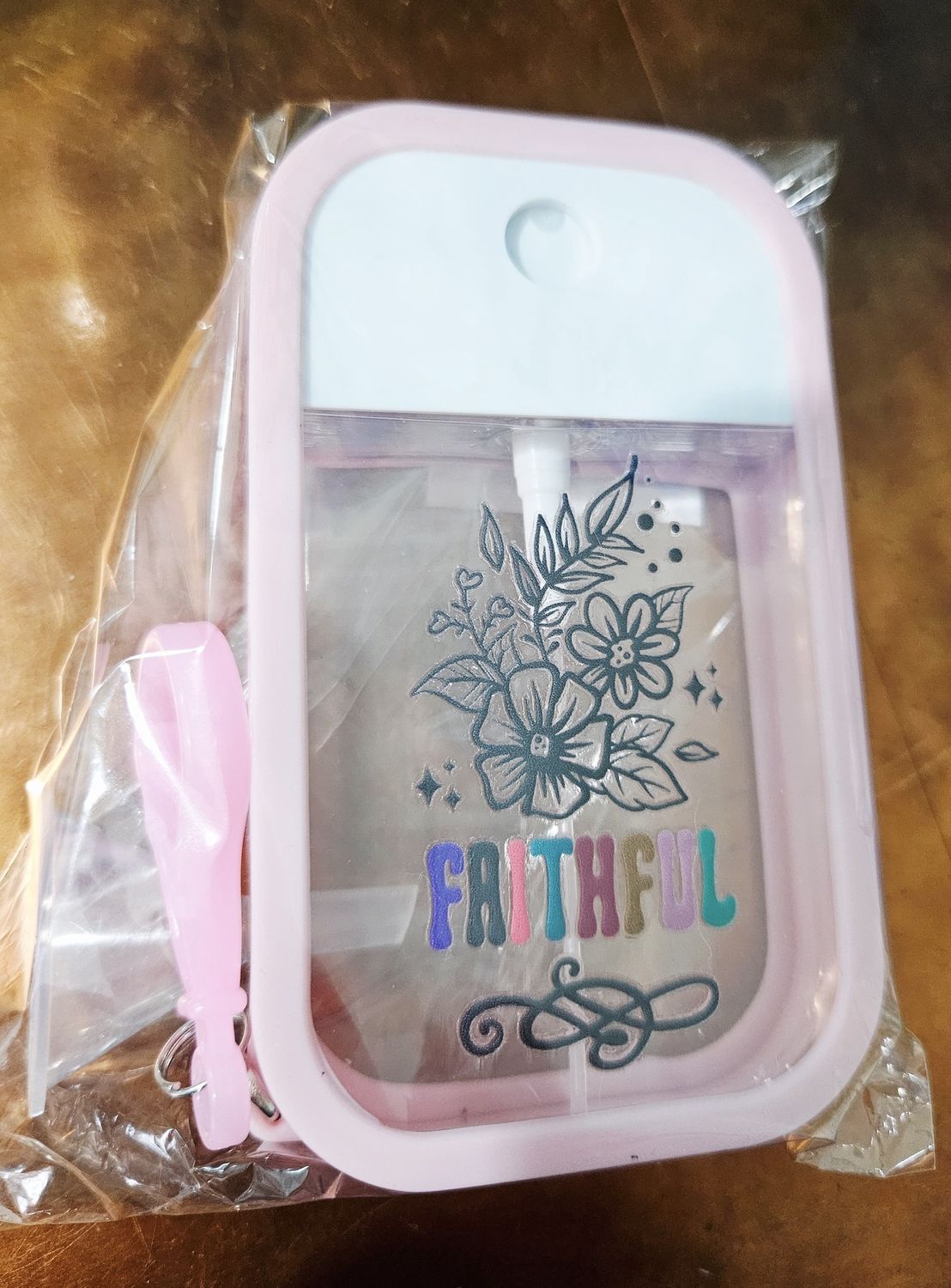 Refillable Sanitizer Bottle Pink Faithful