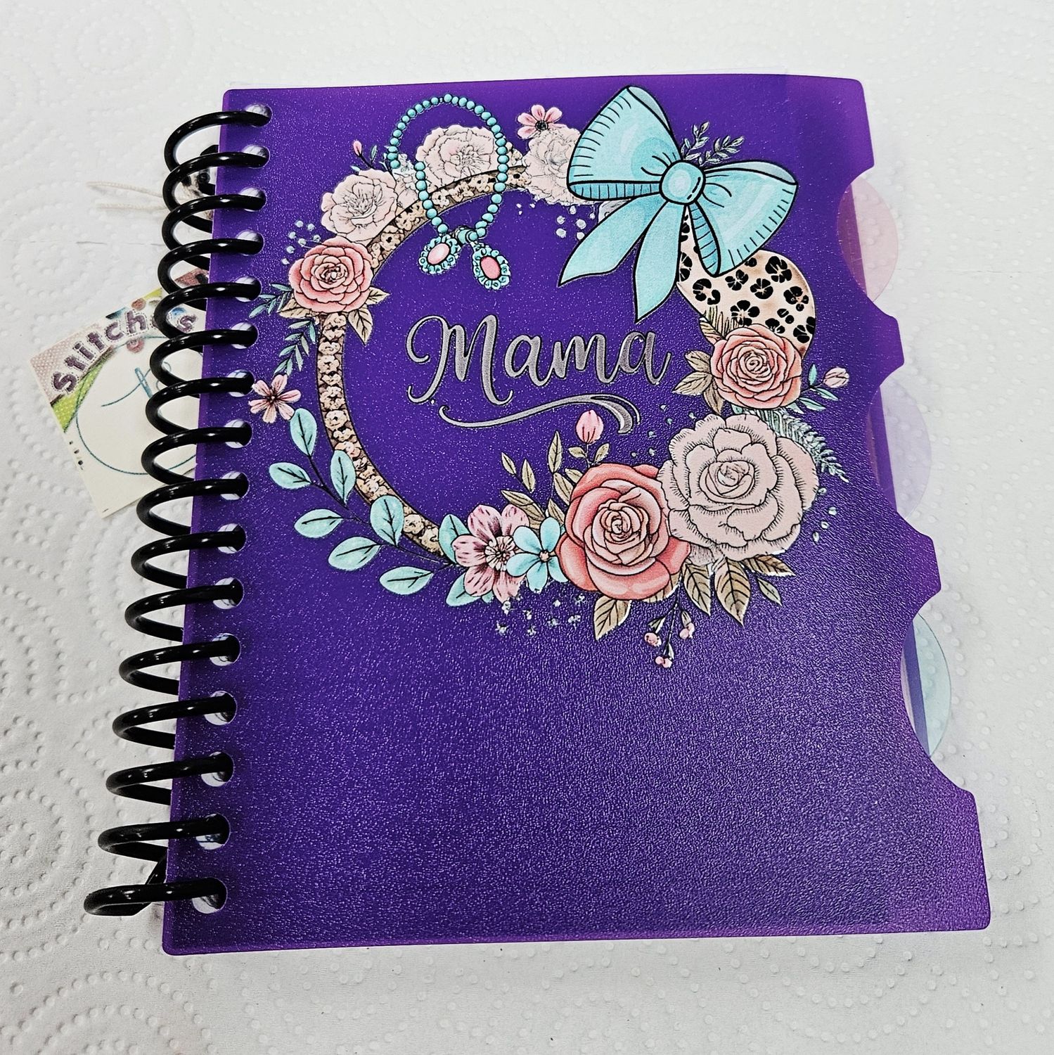 Mama Purple Flower Wreath Notebook