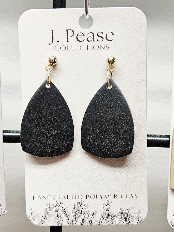 Tear Drop Earrings Black