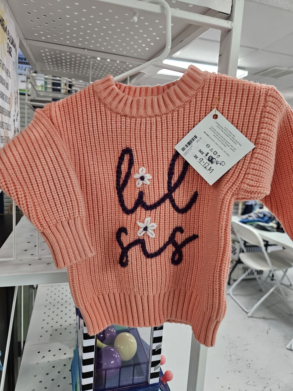 Coral Lil Sis Purple Sweater 9-12m