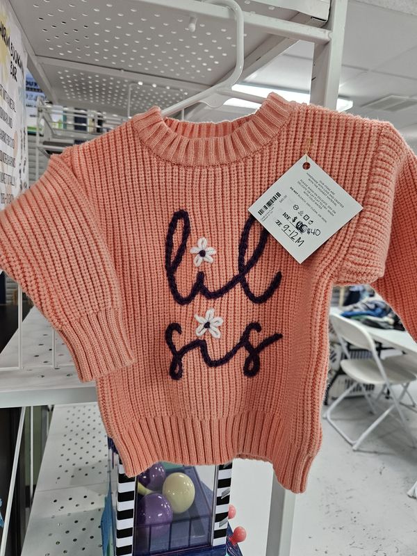 Coral Lil Sis Purple Sweater 9-12m