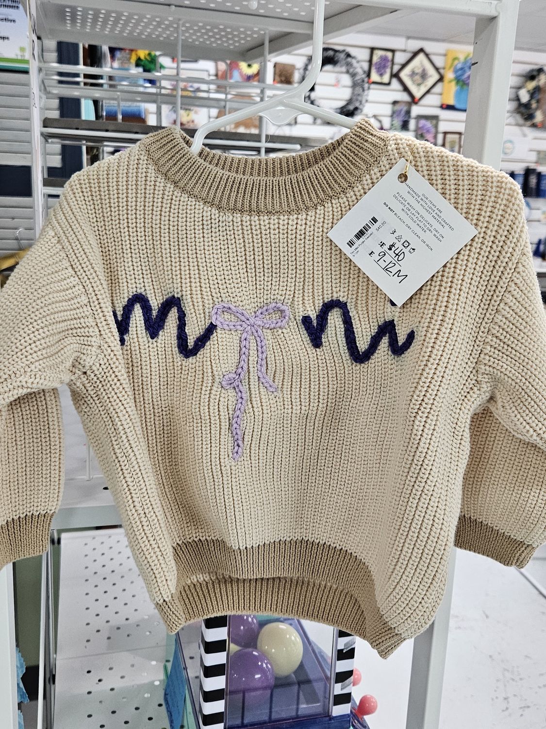 Tan Mini Purple Sweater 9-12m