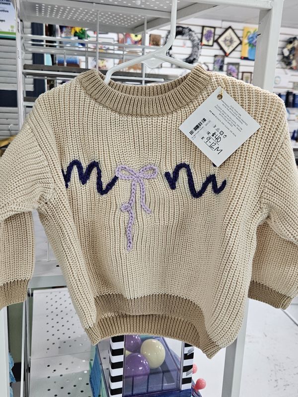 Tan Mini Purple Sweater 9-12m