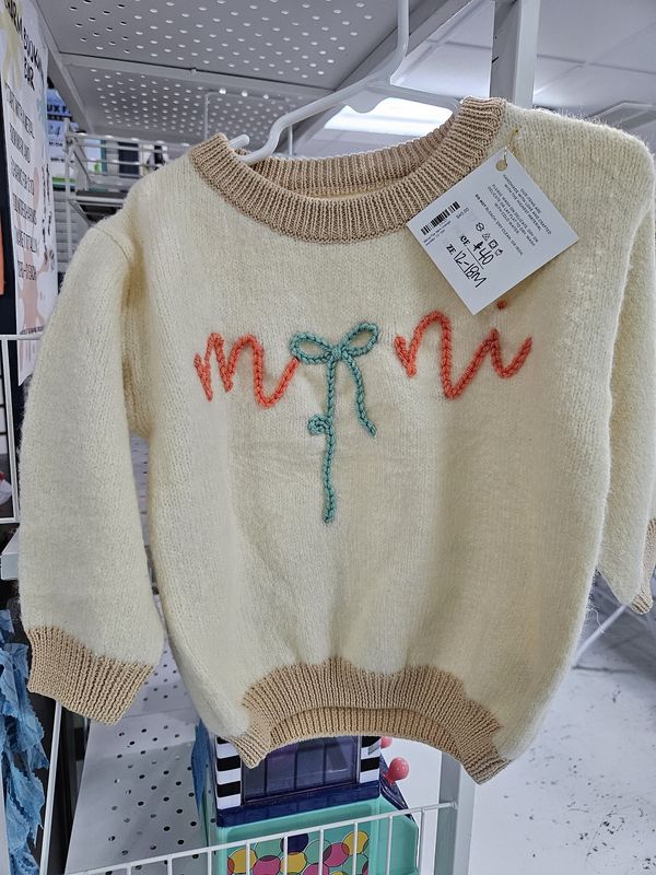 White/Tan Mini orange sweater 12-18m
