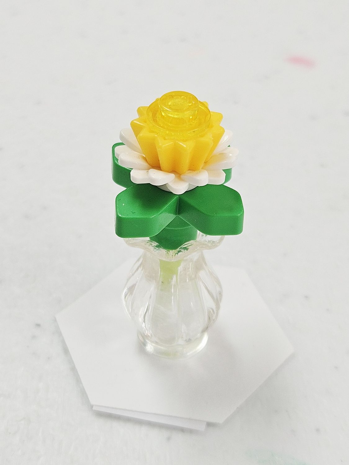 Single Yellow Flower in Clear Vase