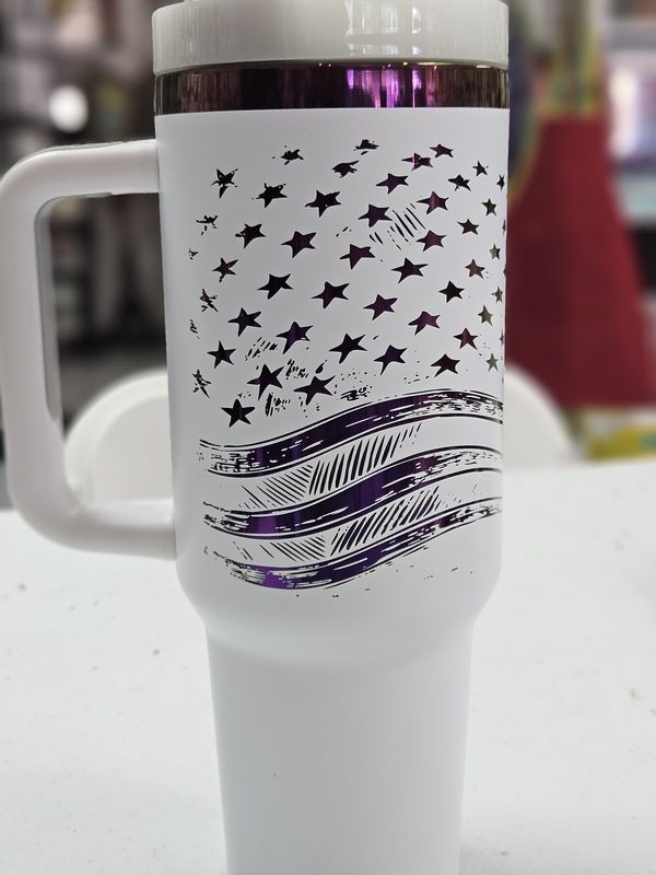 White US Flag Tumbler
