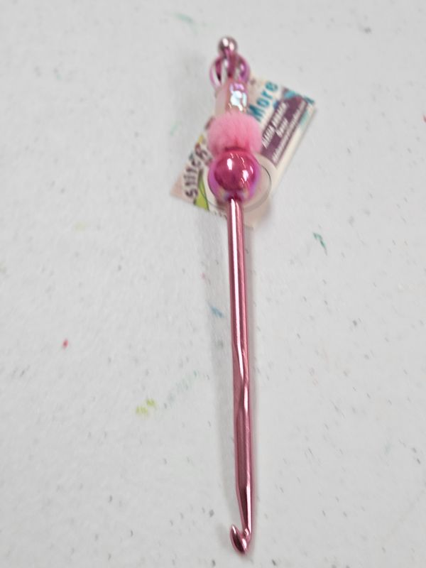 Pink Heart Stripe Crochet Hook