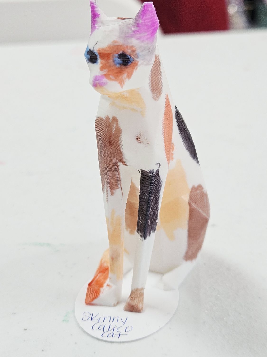 Skinny Calico Cat - 3D Printed