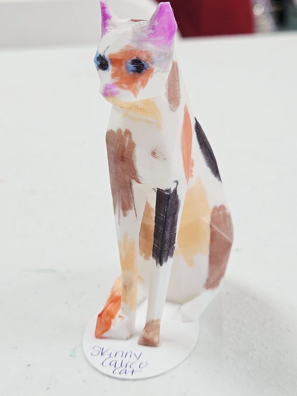Skinny Calico Cat - 3D Printed