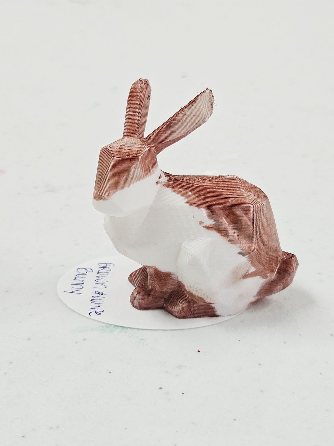 Brown &amp; White Bunny - 3D Printed