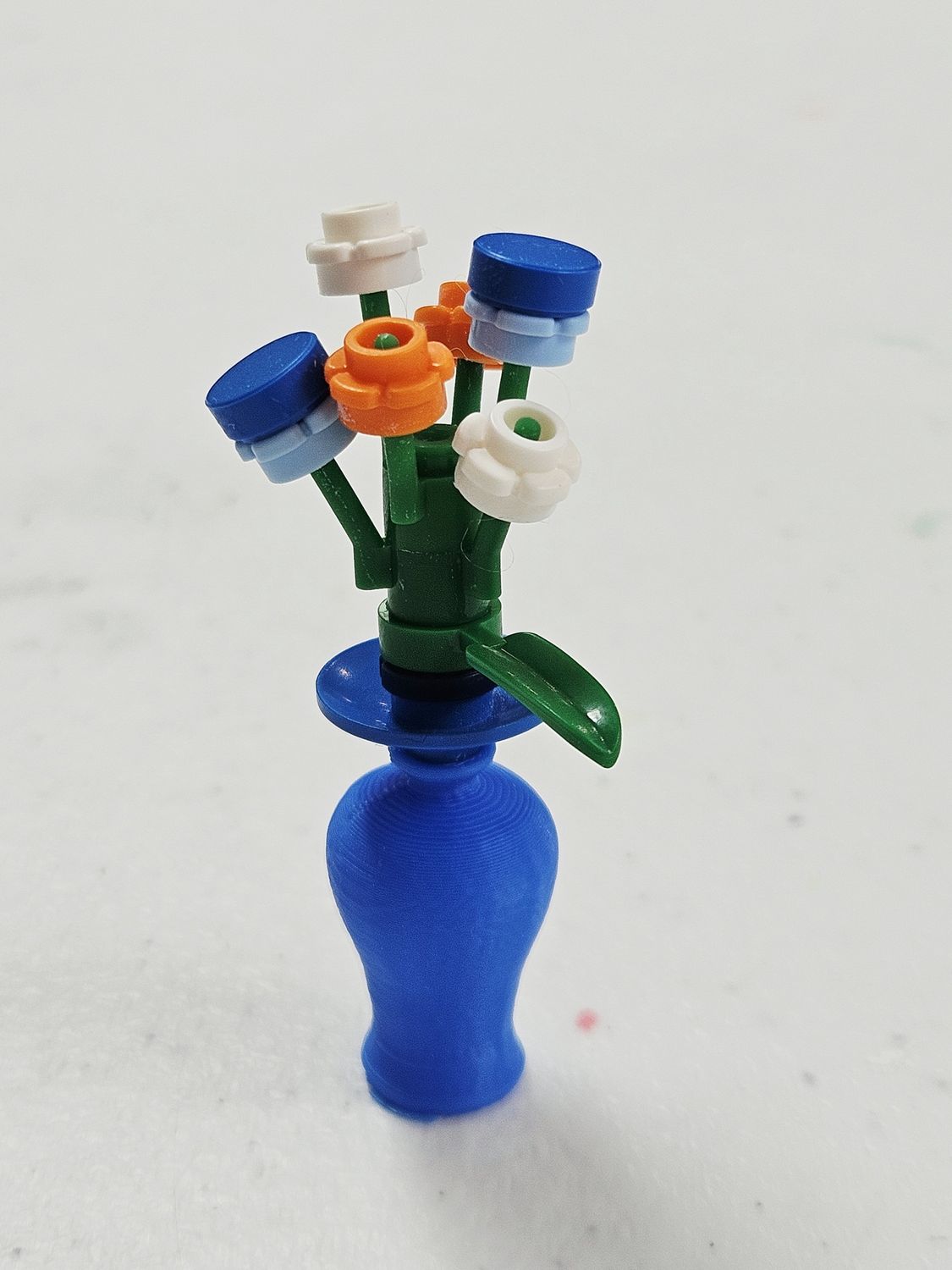 Orange &amp; Blue Building Block Flower Vase