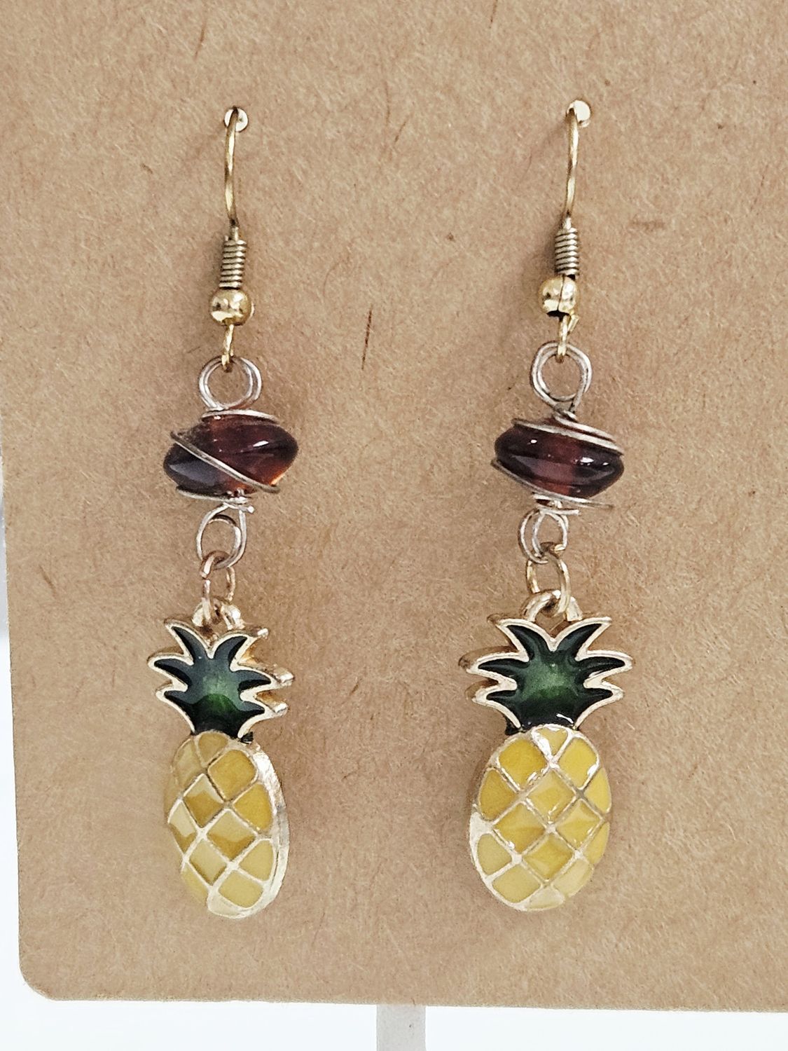 Pineapple beaded earrings