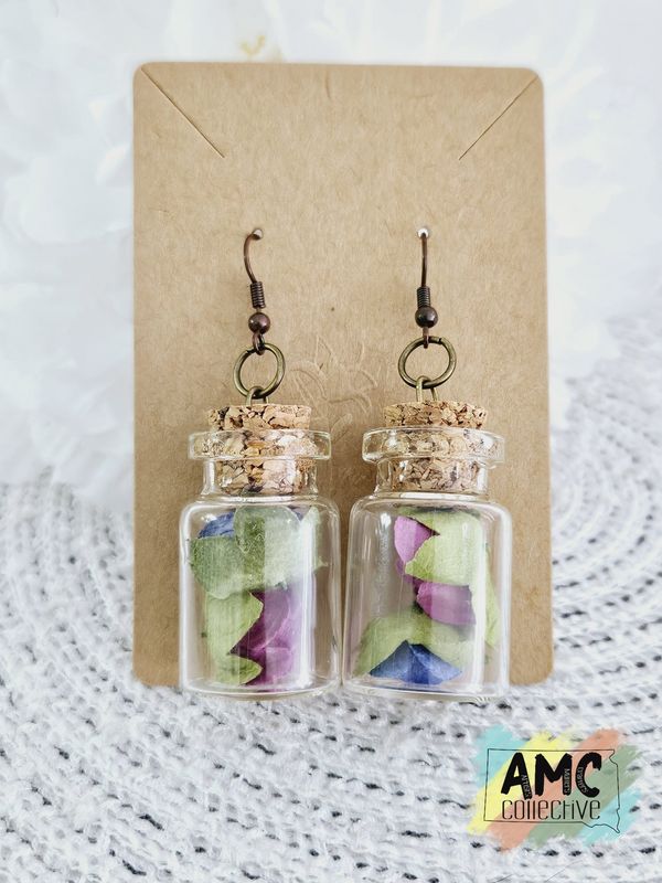 Roses in a Glass Jar Earrings