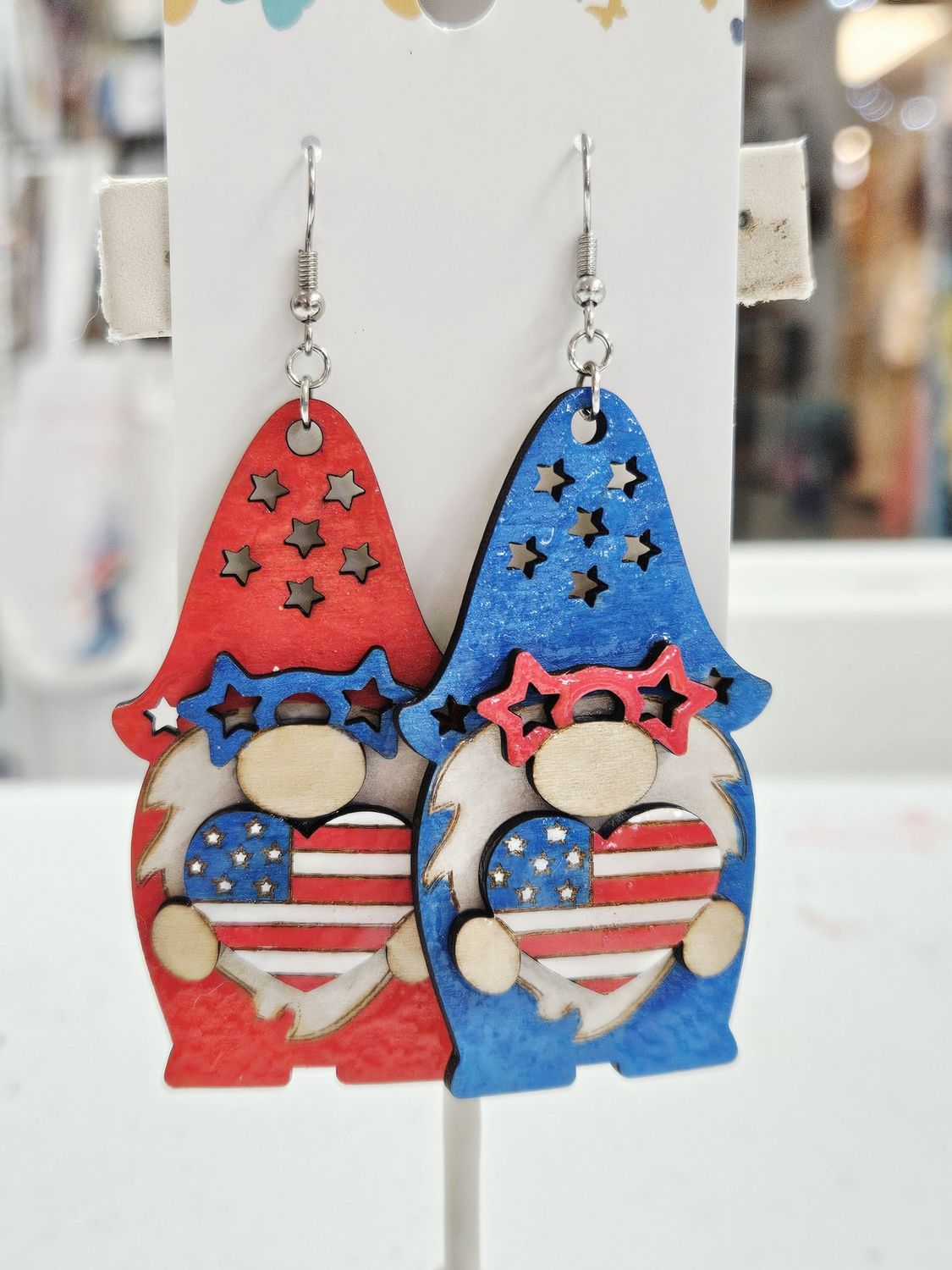 Patriotic Gnome Earrings