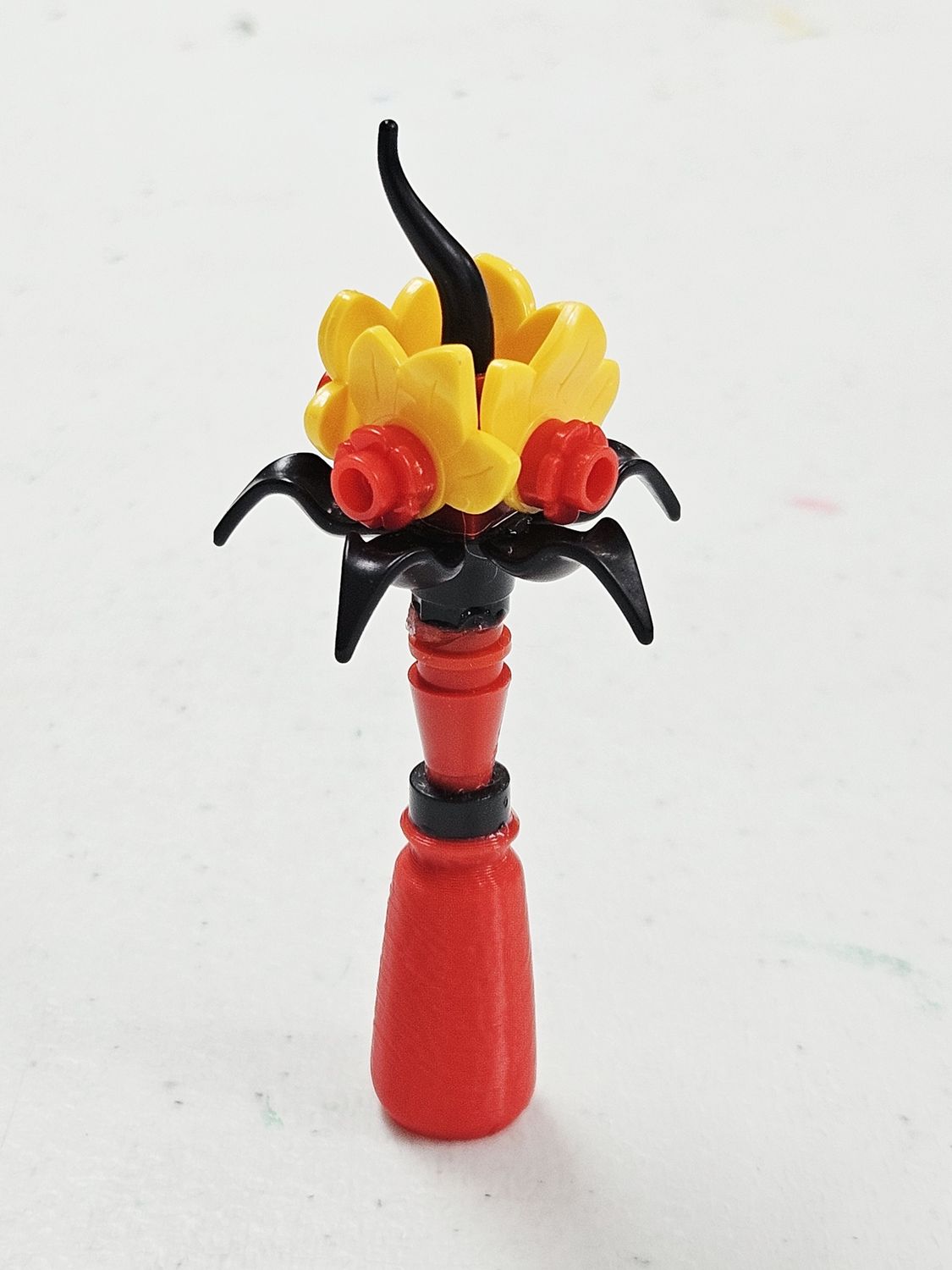 Red/Black/Yellow Building Block Flower