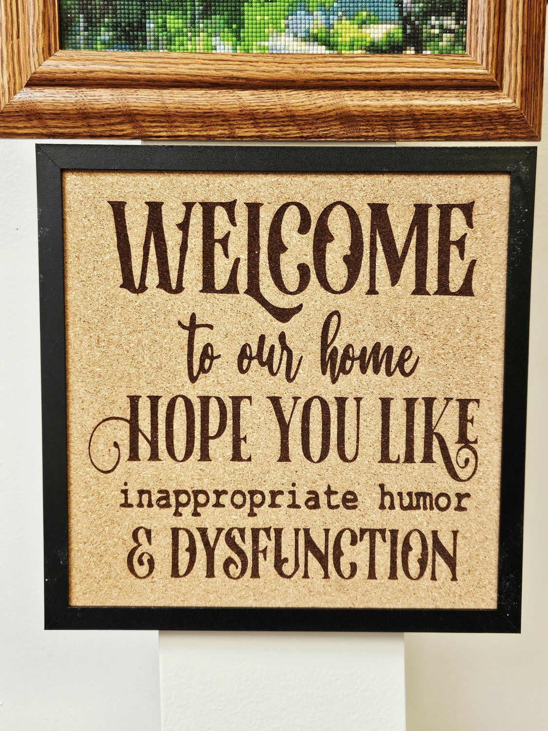 Welcome Inappropriate Behavior Black Corkboard
