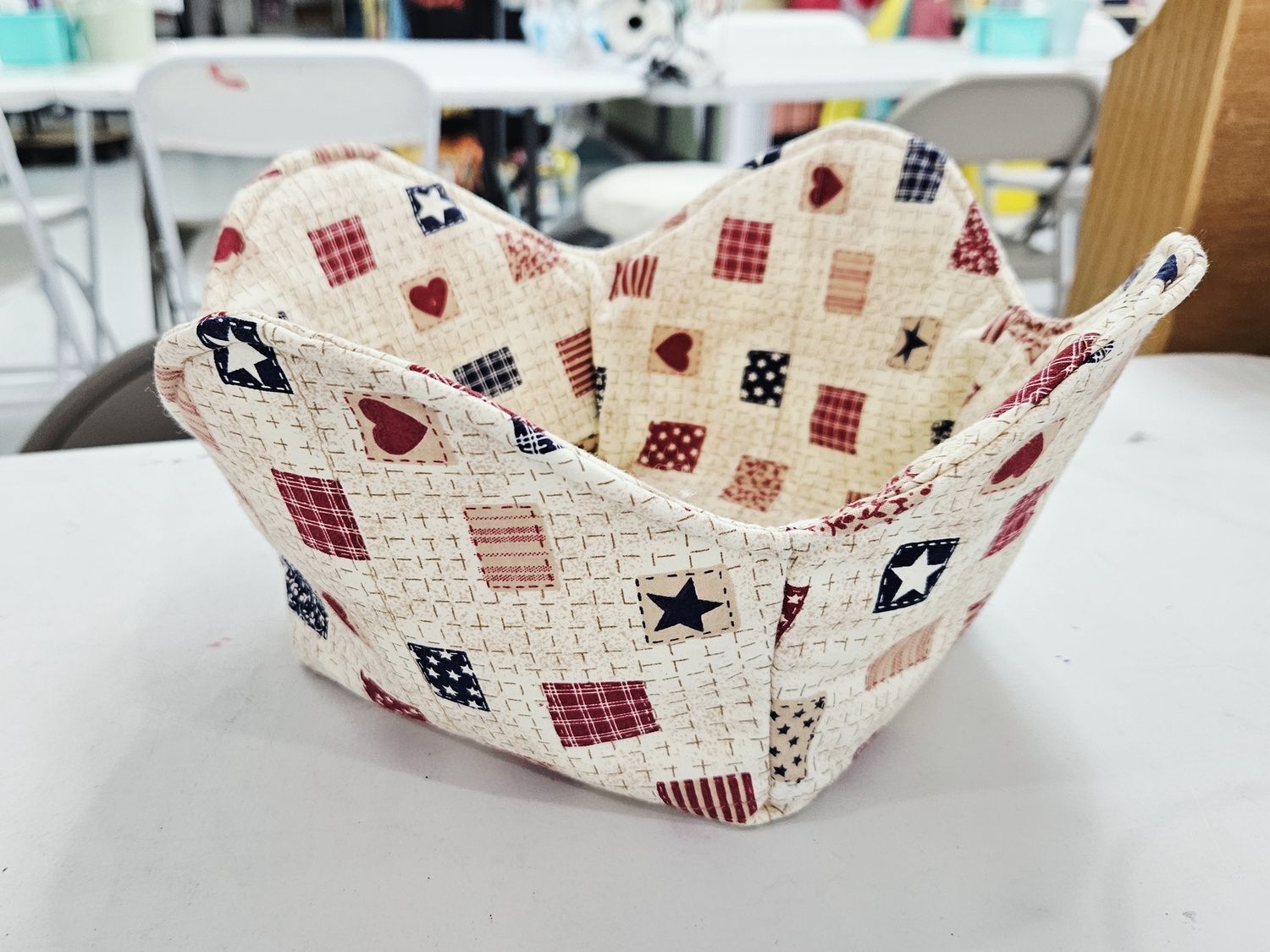 Squares Patriotic Bowl Holder - 10"