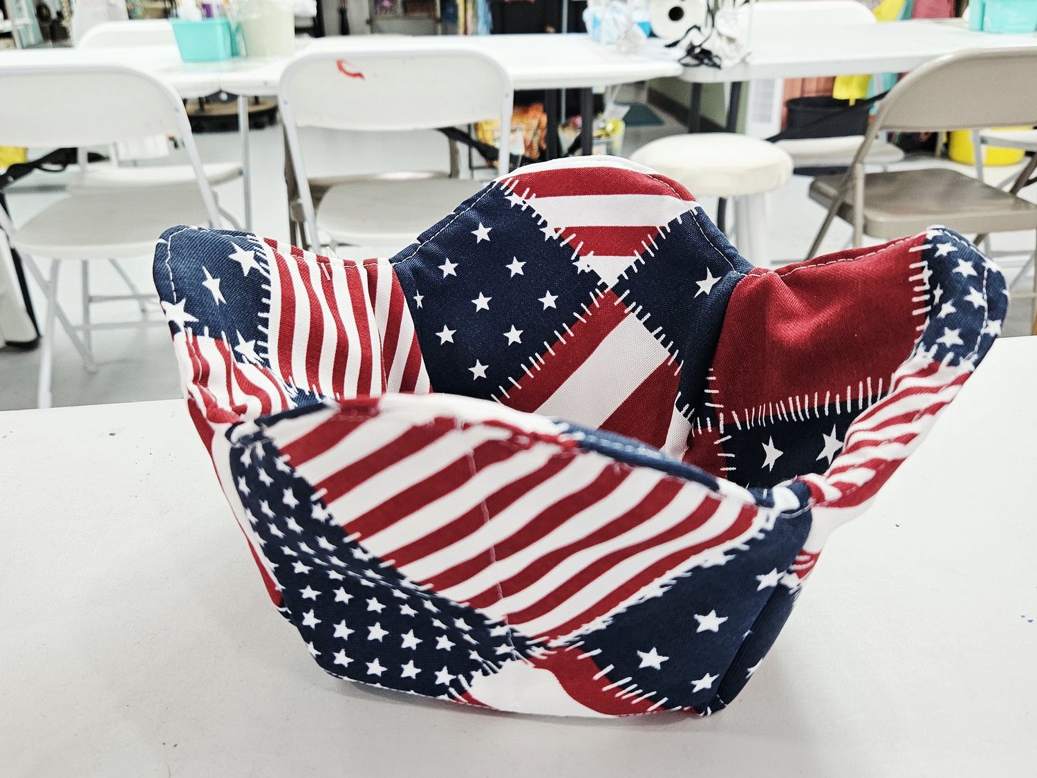 10" Flag Canvas Patriotic Bowl Holder