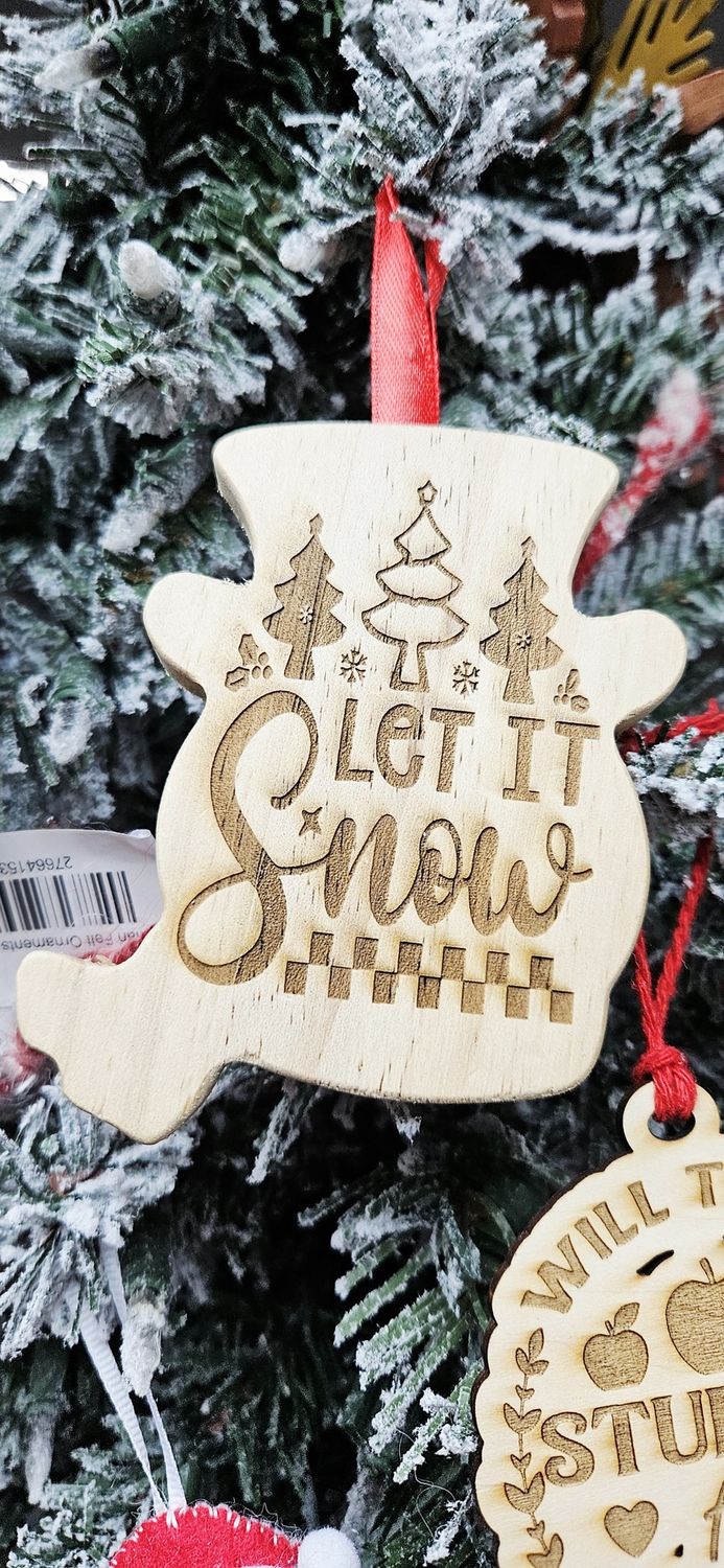 Snowman Let It Snow w/Trees Ornament