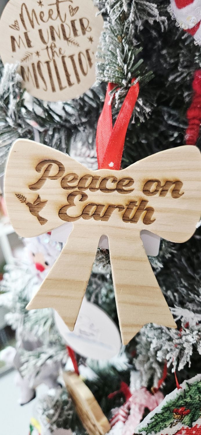 Bow Peace On Earth Ornament