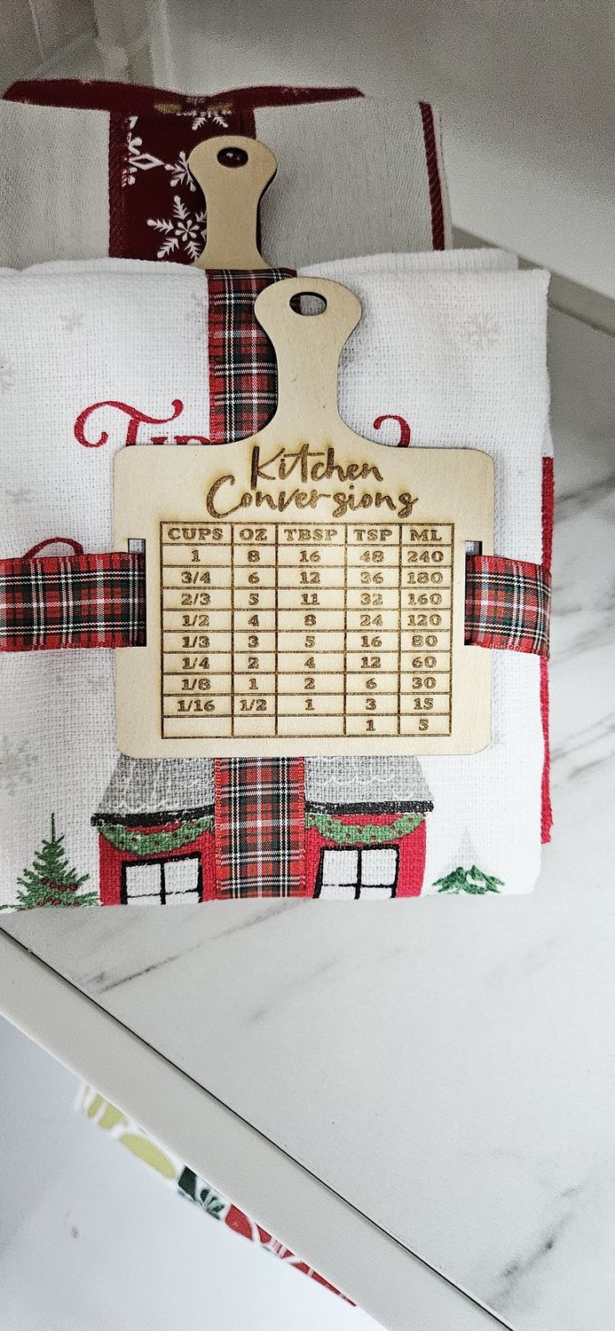 Red/White Tidings Of Joy Kitchen Towels w/Paddle Coversions