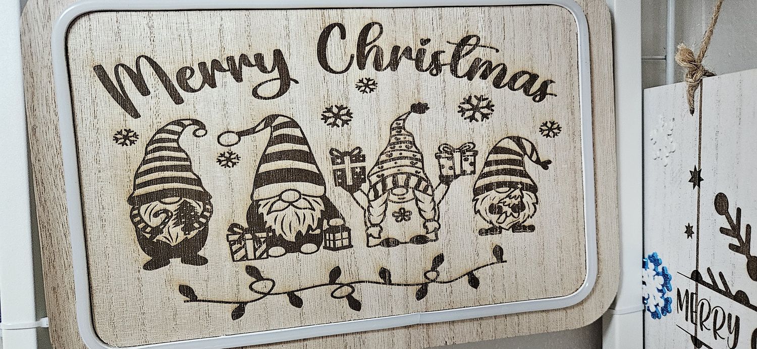 Merry Christmas Gnomes Light Up Sign