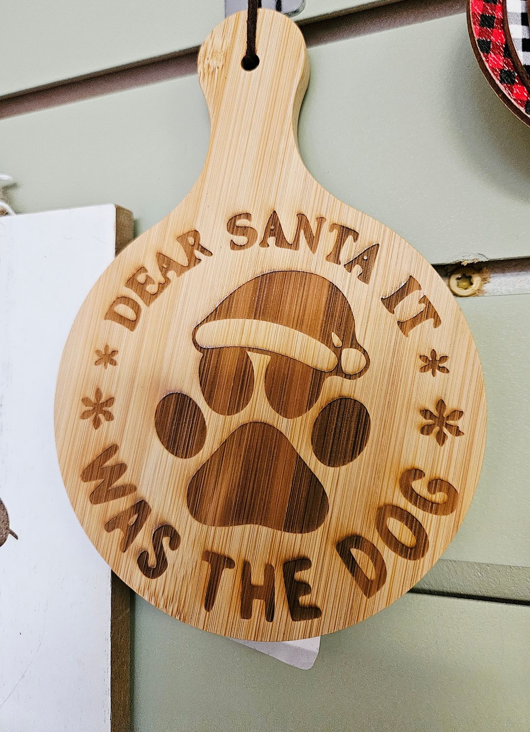Dear Santa Was Dog Round Mini Cutting Board