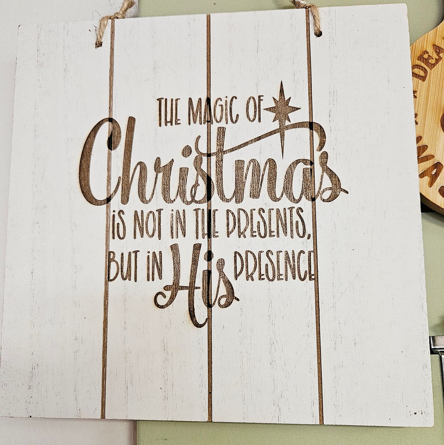 Magic of Christmas White Square Sign