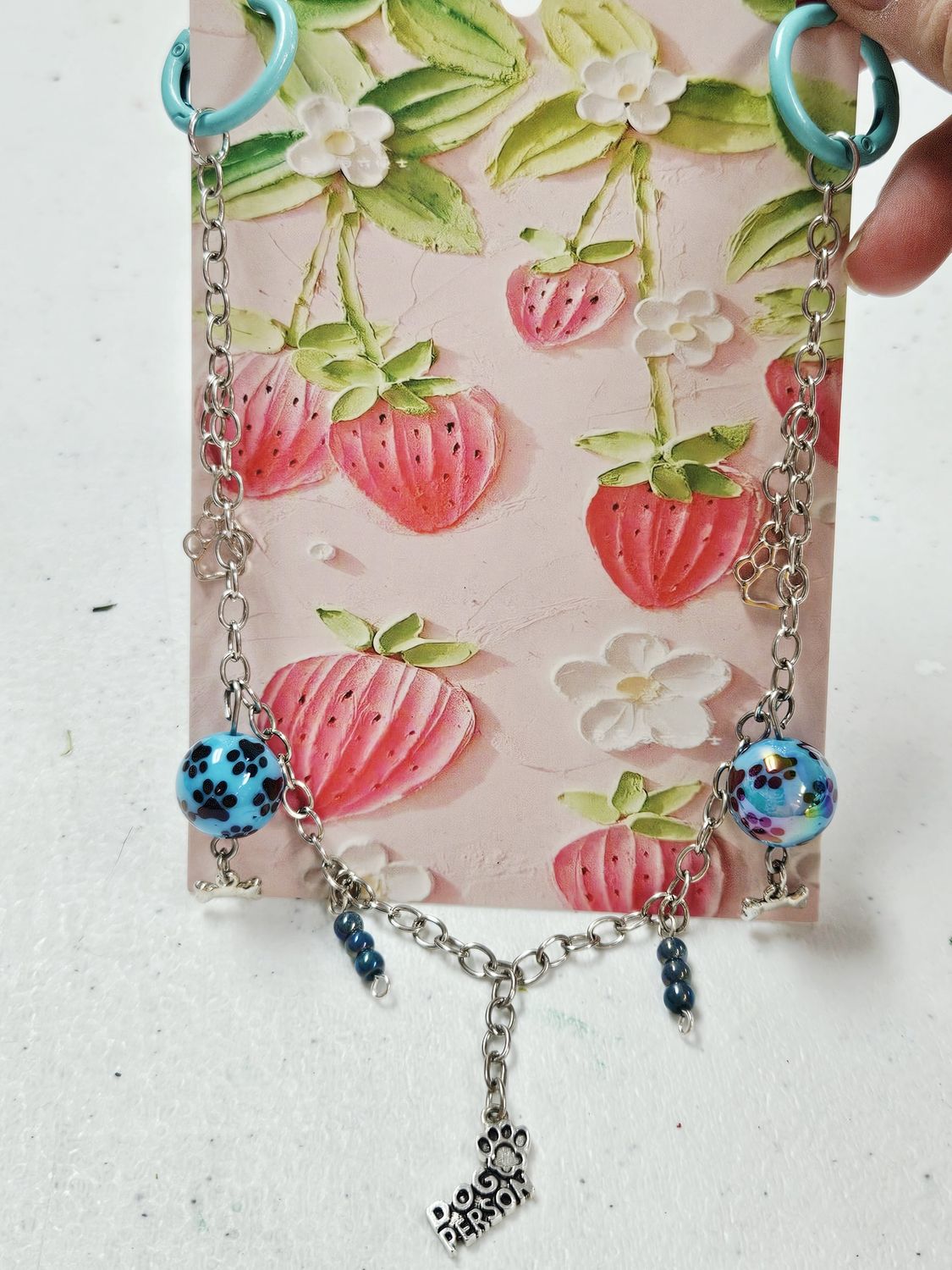 Blue Dog Person Purse Chain