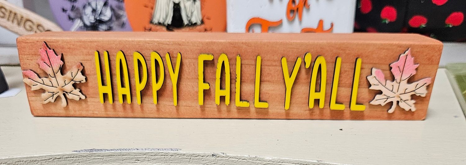 Happy Fall Y'all Block Décor