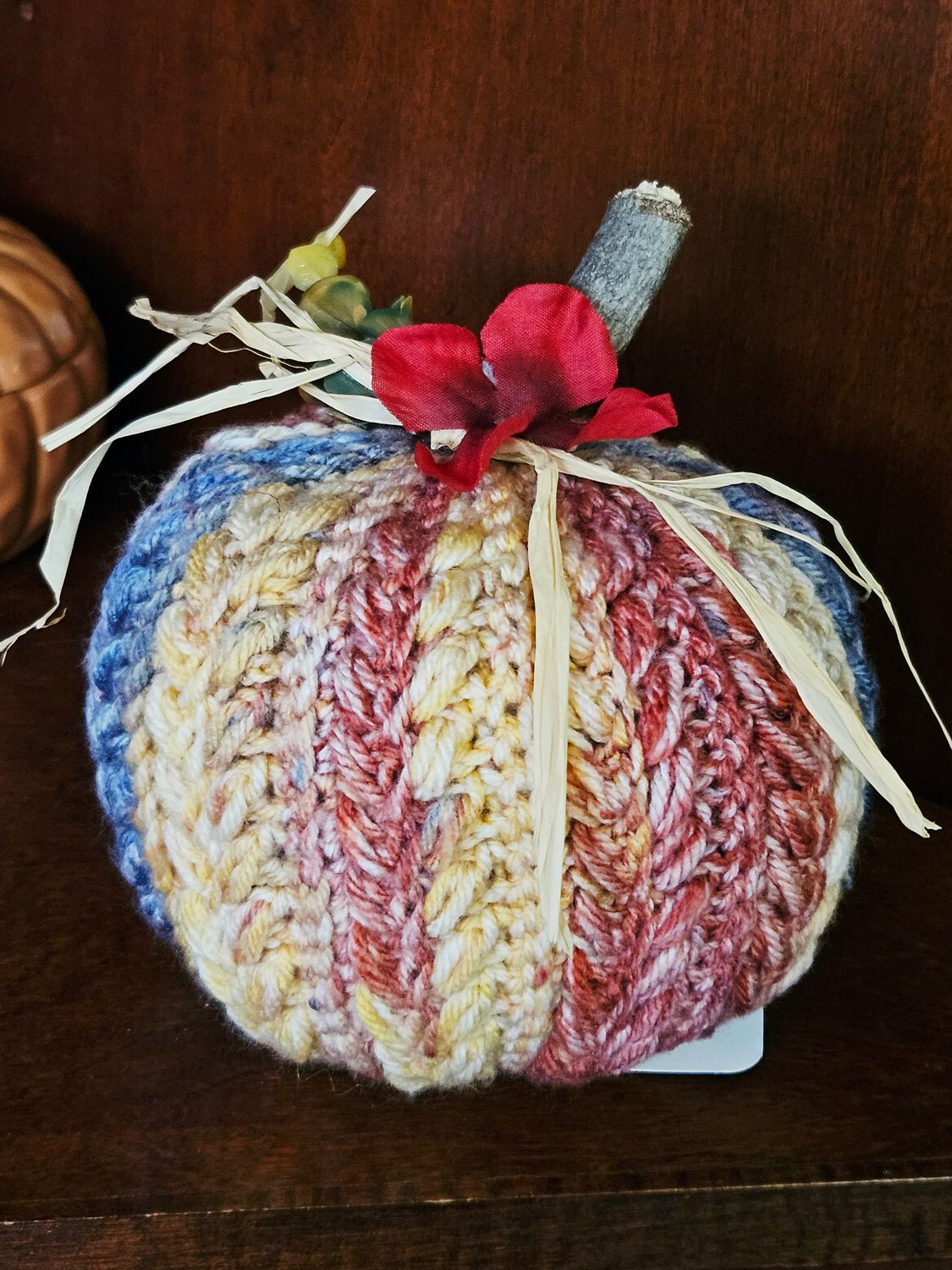 Wheat Stitch Crochet Pumpkin Med RYB
