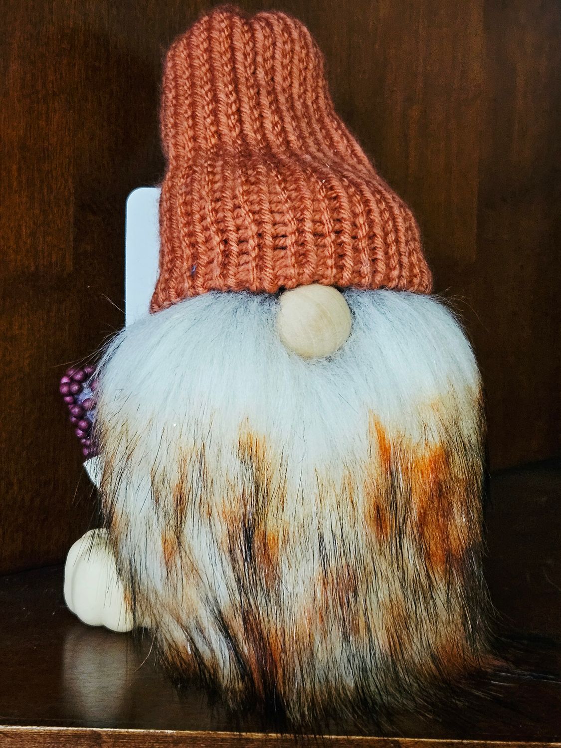 Knitted Gnome Rust w/Pumpkin &amp; Corn