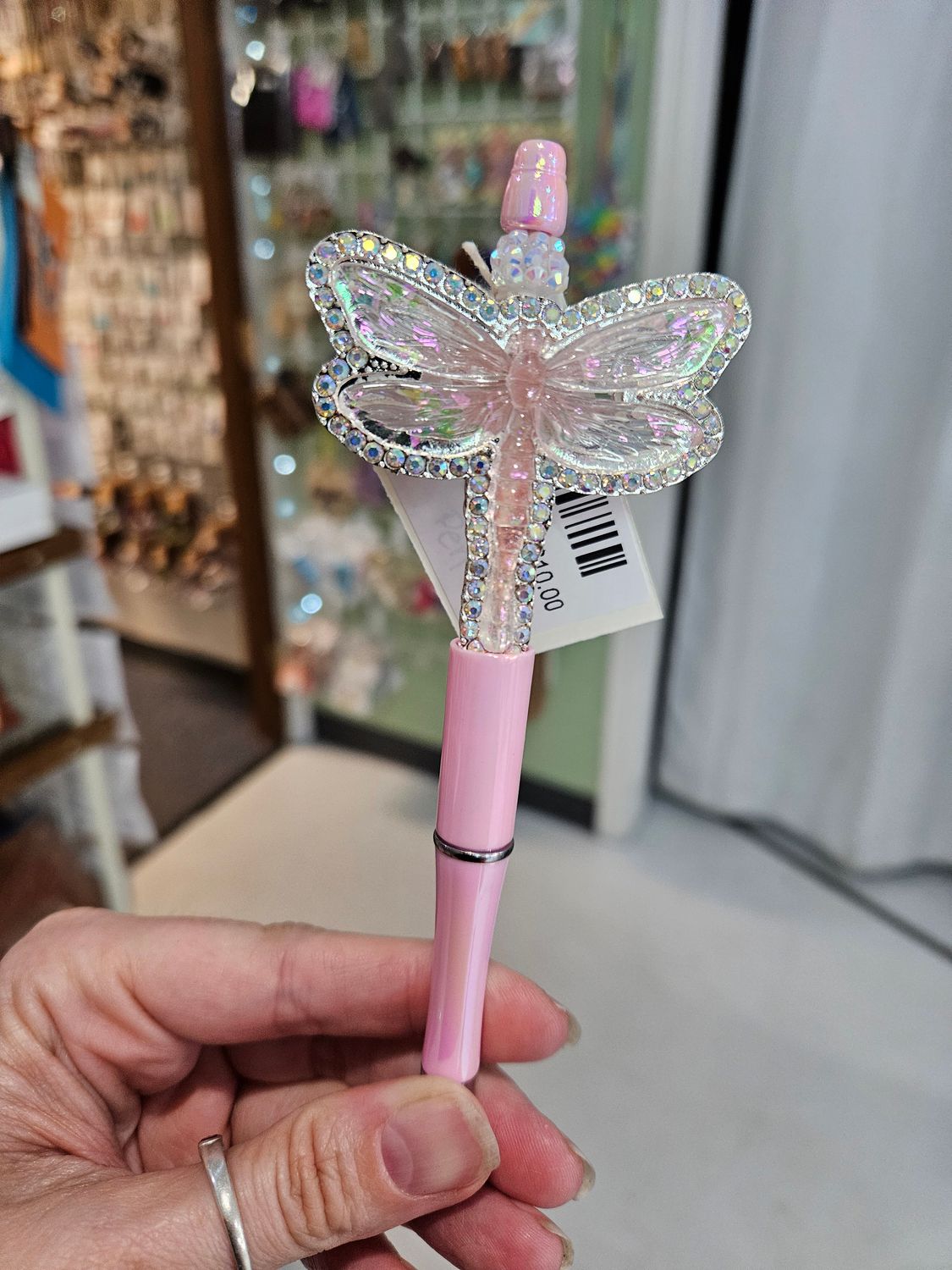 Pink Dragonfly Beaded Pen