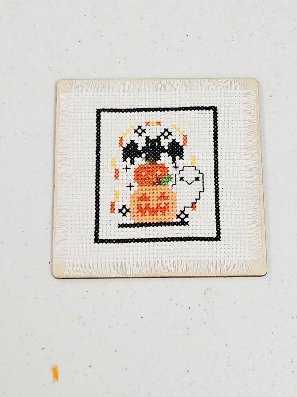 Halloween Single Embroidered Coaster