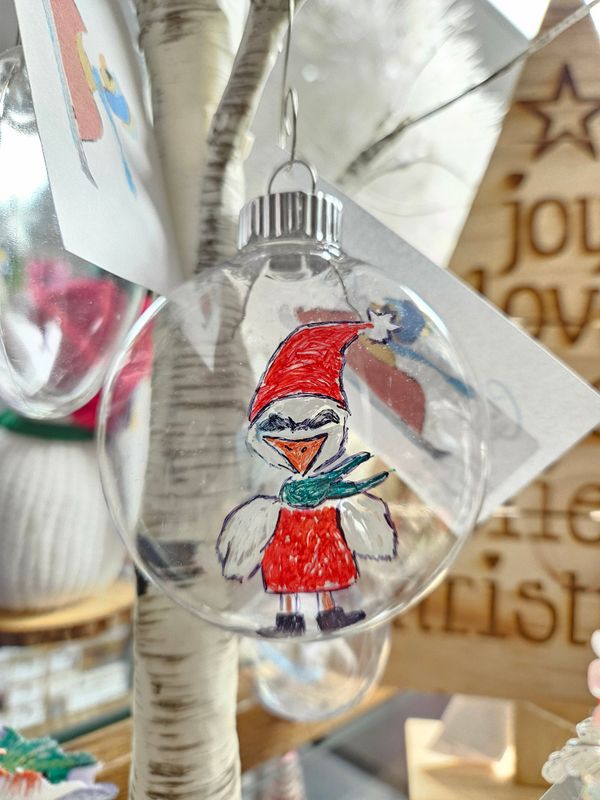 Goose Santa Hand Painted Ornament
