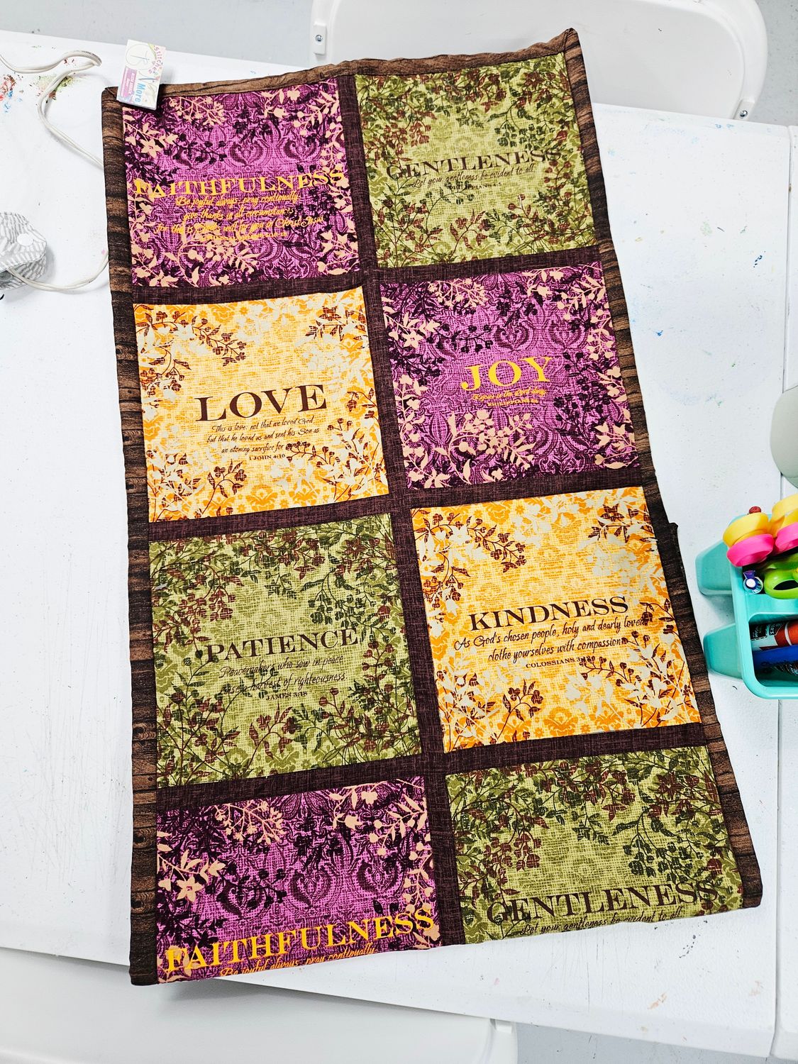 Table Runner Faith/Love/Patience