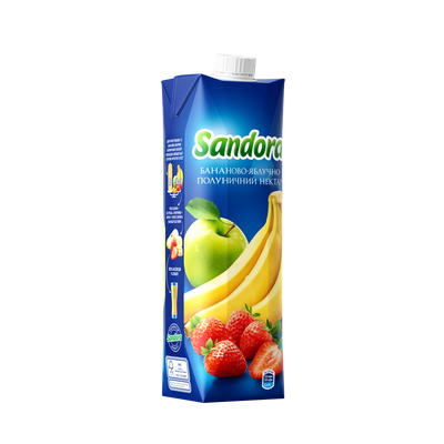Nektar bananowo-jablkowo-truskawkowy z miąższem Sandora 950 ml