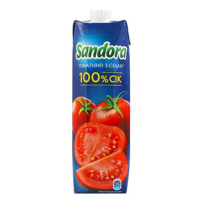Sok pomidorowy z miaszem i  z dodatkiem soli «pikantny» Sandora 950 ml