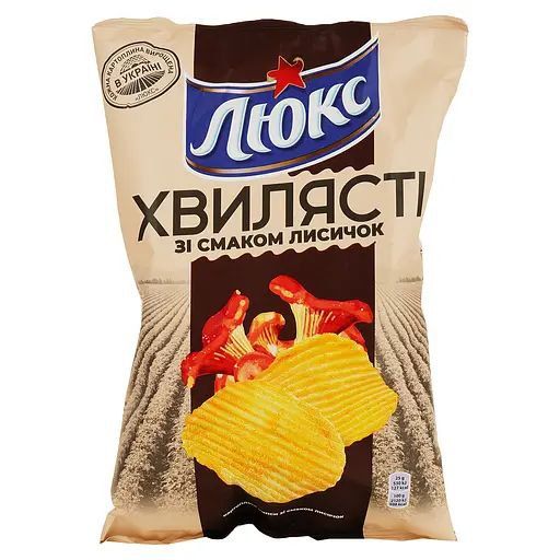 Chipsy ziemniaczane karbowane o smaku kurek Lyuks 125 g