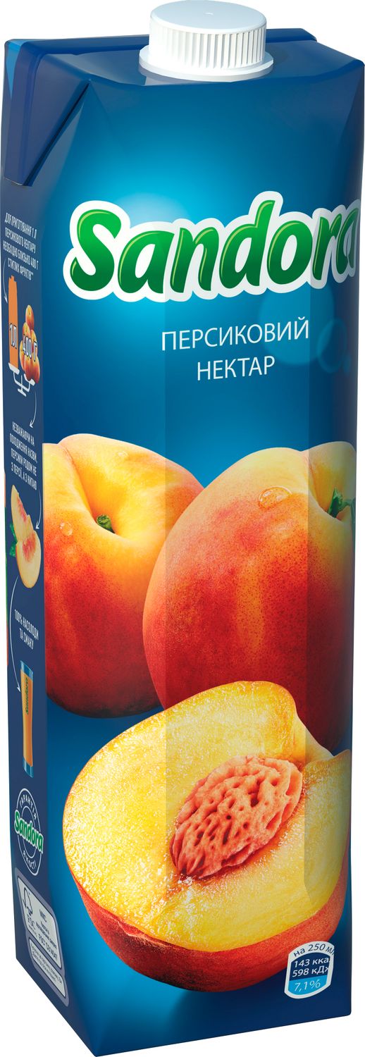 Nektar brzoskwiniowy z miąższem Sandora 950 ml