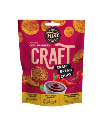 Grzanki żytnio-pszenne o smaku sosu BBQ "Flint Craft Grenki" 80g