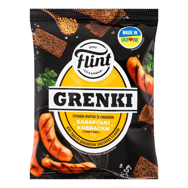 Grzanki żytnie o smaku kiełbasy bawarskiej 110 g