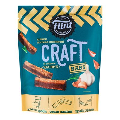 Grzanki żytnio - pszenne o smaku czosnku "Flint Craft Grenki" 90 g