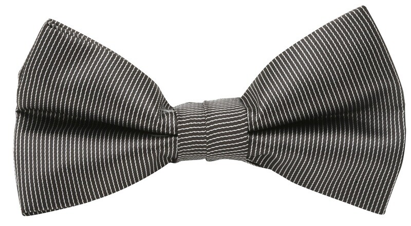 Bow Tie, Pinstripe, Black