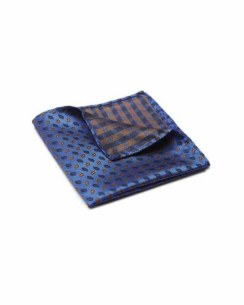 Pocket Square, Paisley, Blue