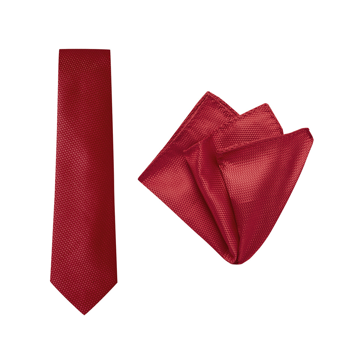 Tie + Pocket Square Set, Carbon, Red