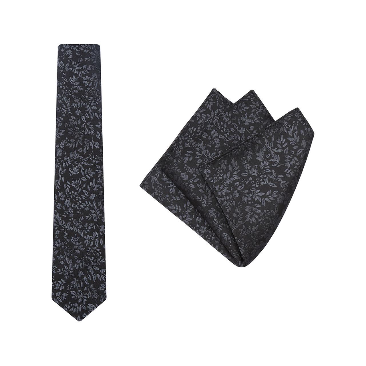 Tie + Pocket Square Set, Verde, Black