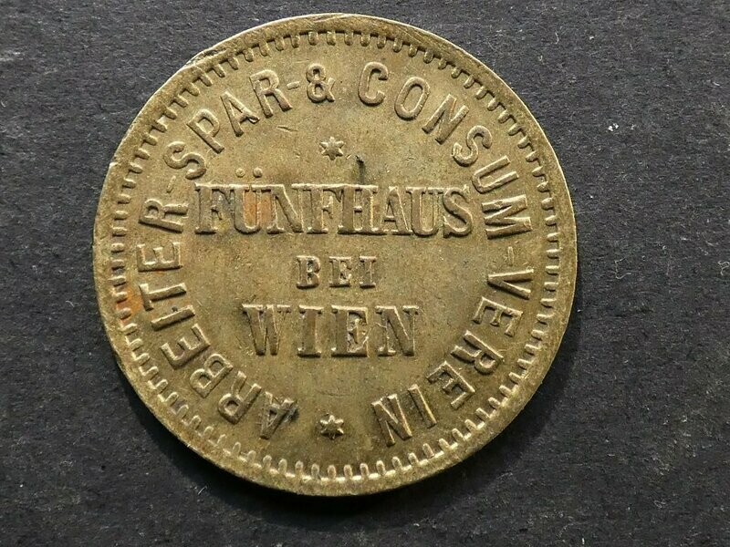 Austria, Fünfhaus, Notgeld token, Spar- & Consum-Verein