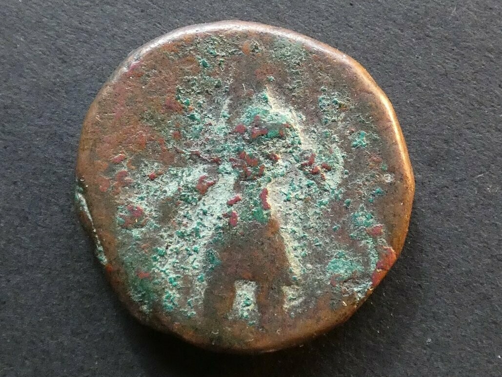 Kushan Empire, Kanishka I (c. 130-158 CE), bronze Unit